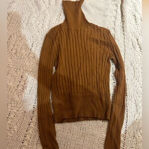 Zara Brown Cropped Turtleneck
